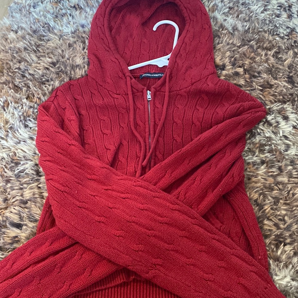 ‼️RED COQUETTE BRANDY MELVILLE ZIP UP‼️